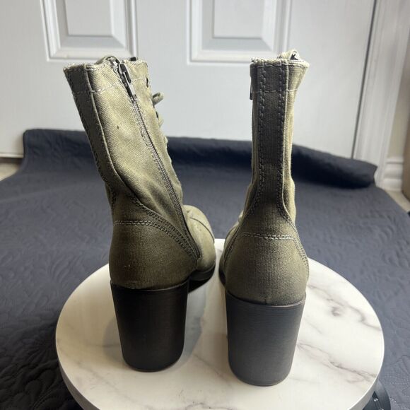 Rock & Candy Military Style Kiss Bliss Lace Up Boots Olive SZ US 10 NEW Gorpcore - Picture 3 of 11